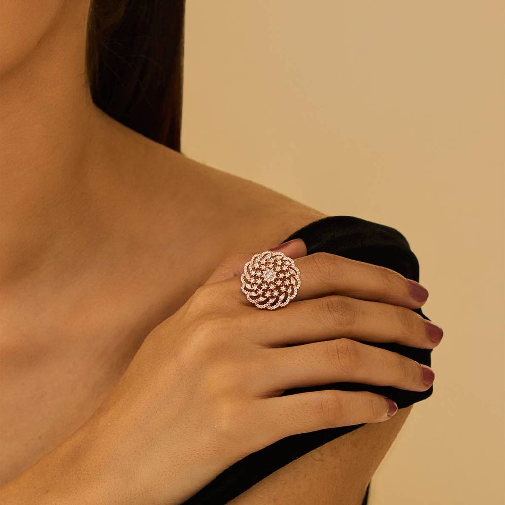 Kushal'S Fashion Jewellery White Gold-Plated Party Zircon Finger Ring - 415673 : 415673