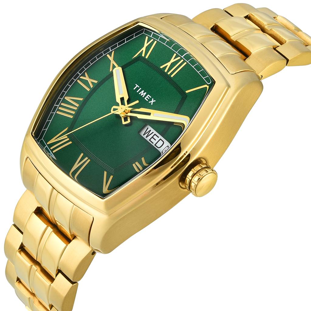 Timex Signio Tonneau 38Mm Green Dial Analog Men Watch - Tweg25905 : TWEG25905