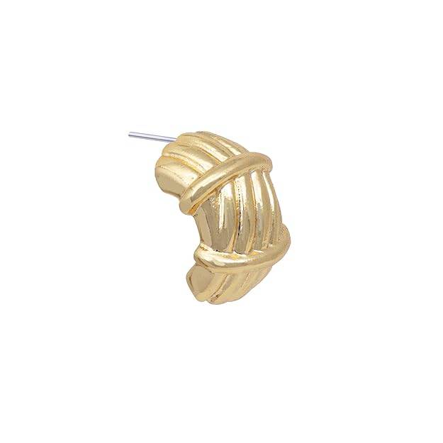 Gold Finish Textured Stud Earrings For Women & Girls | Everyday Wear : 5010123-IGER