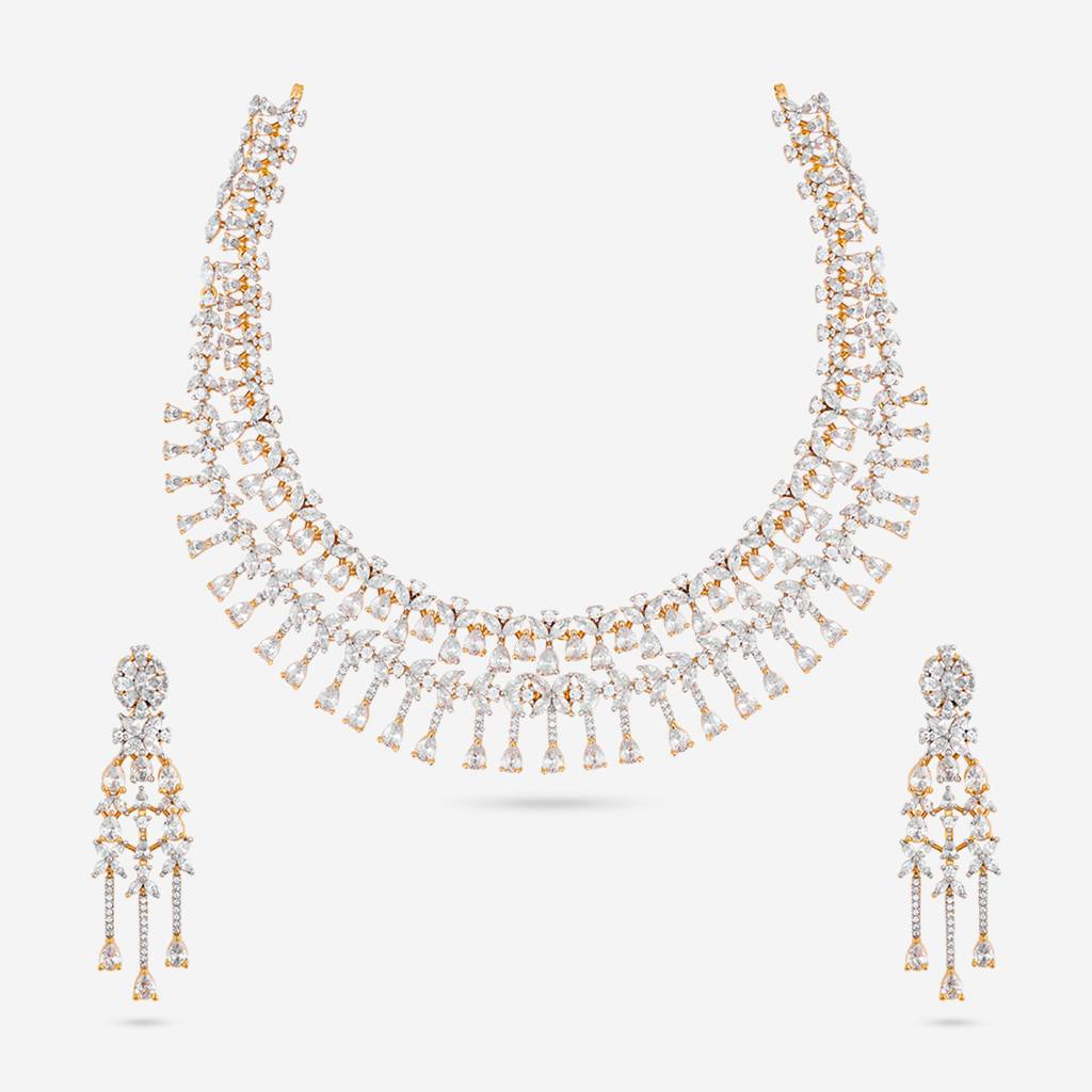 Kushal'S Fashion Jewellery Plated Ethnic Zircon Jewellery Set -186609 : 444980
