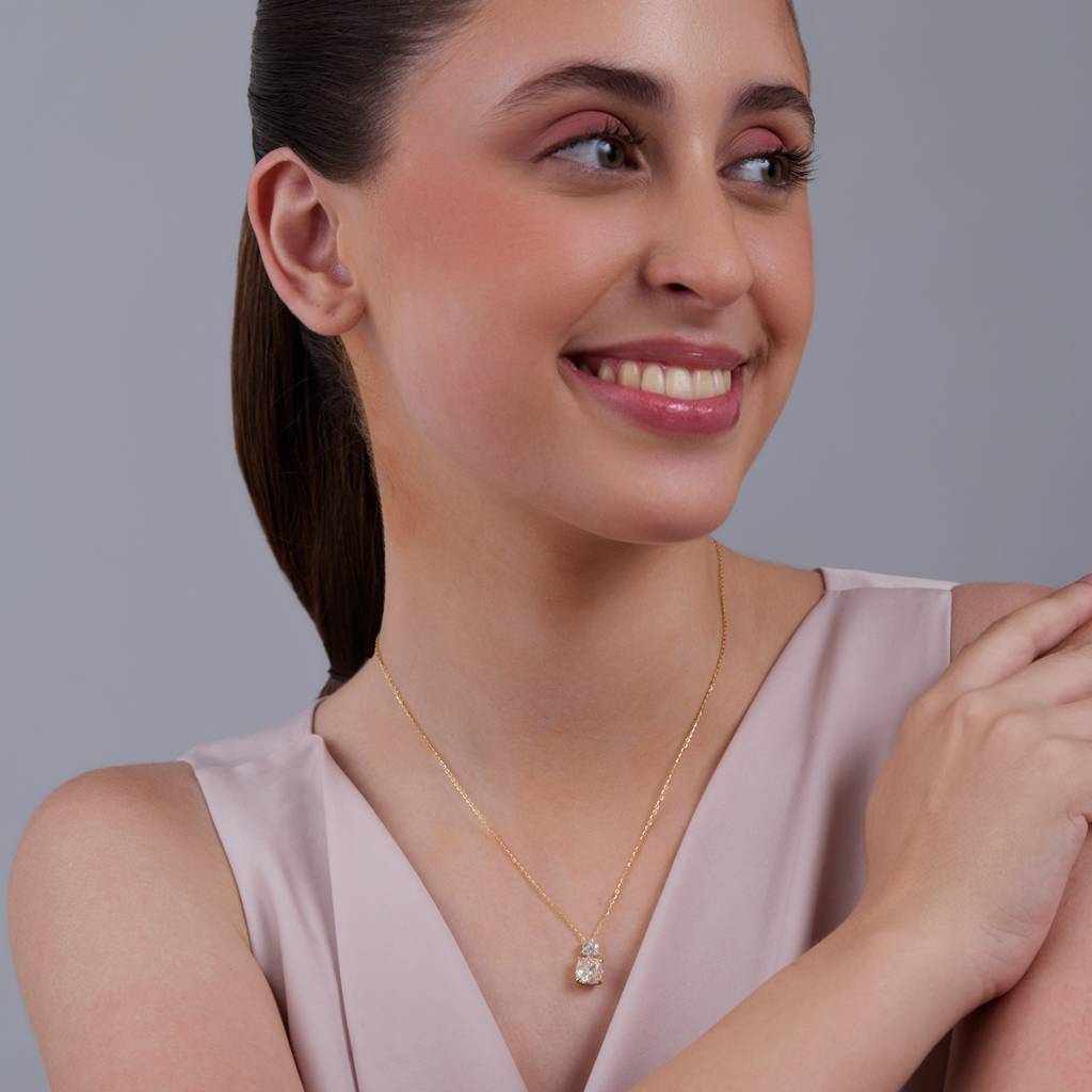 Kushal'S Fashion Jewellery White Rhodium-Plated Zircon Party 92.5 Sterling Silver Pendant Chain-180874 : 432358