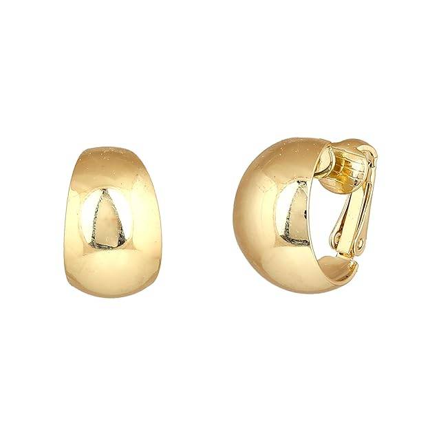 Estele Gold Tone Latest Stylish Metallic Hoop Earrings For Women & Girls : 800704-YBER