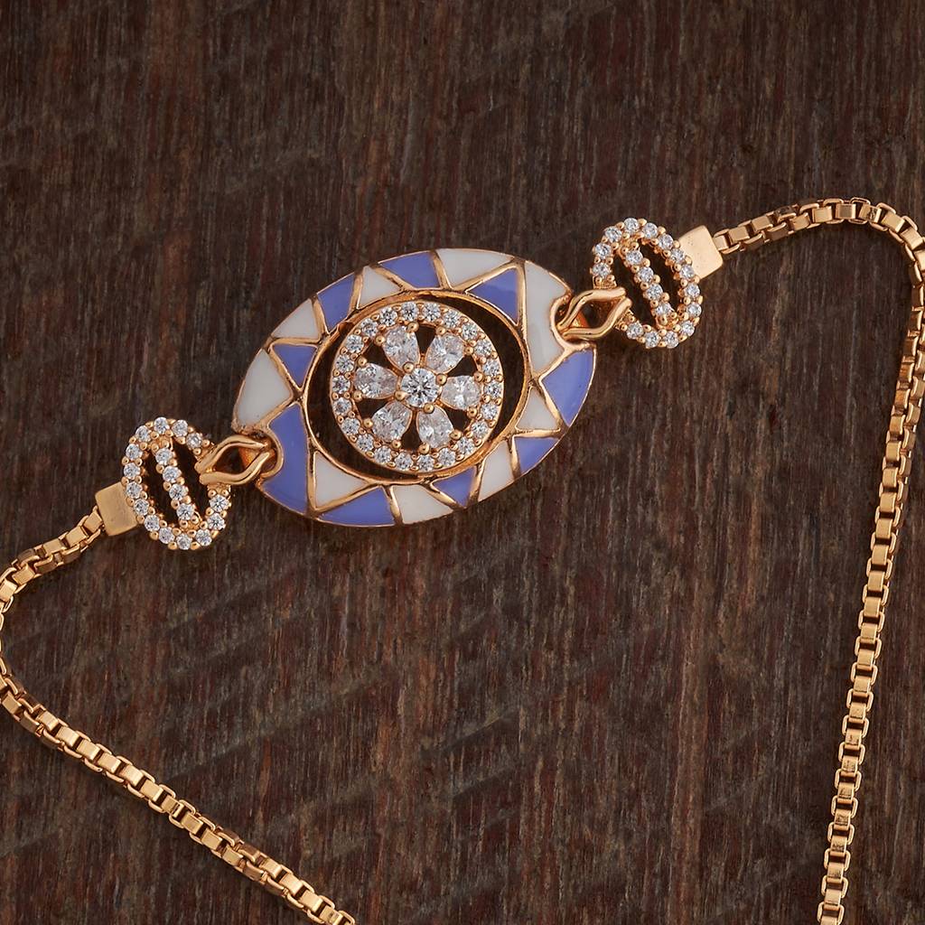 Kushal'S Fashion Jewellery Meena Polish Gold-Plated Party Zircon Bracelet-182263 : 444663