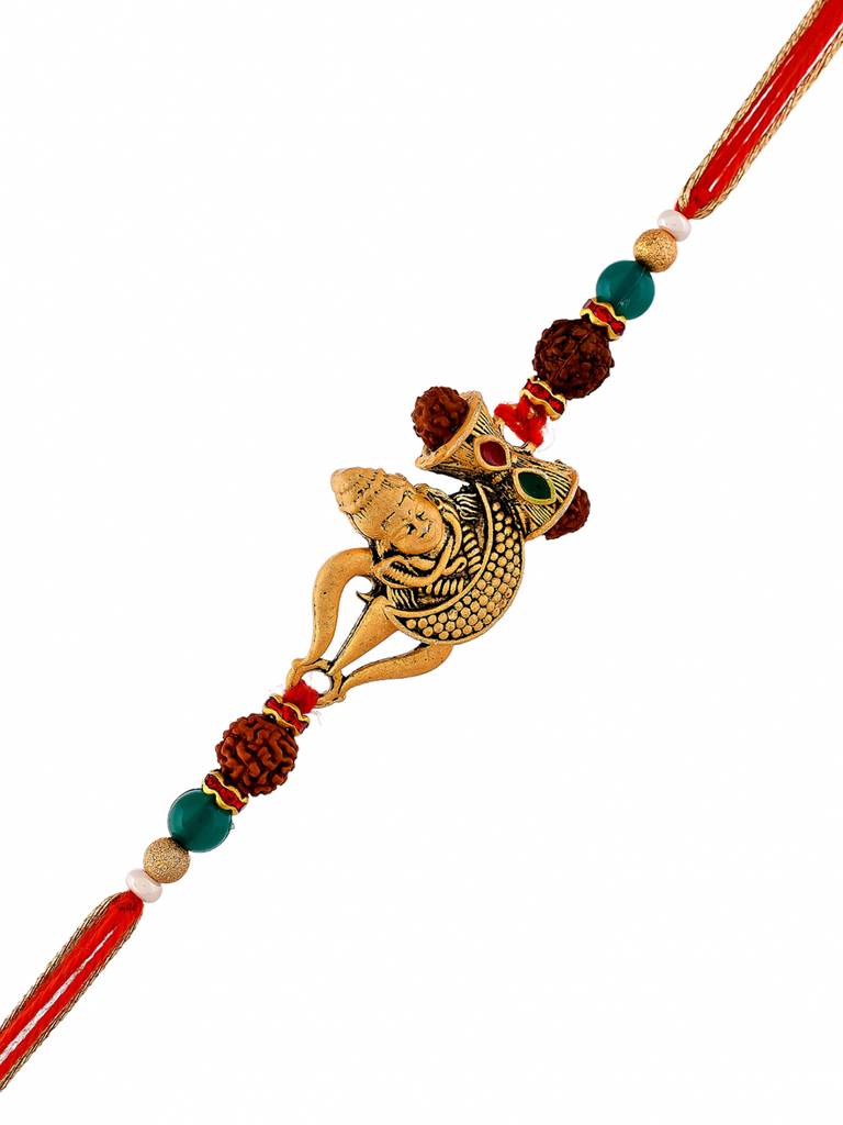 Men'S Lord Shiva Motif Thread Rakhi For Brother : 8905124524710