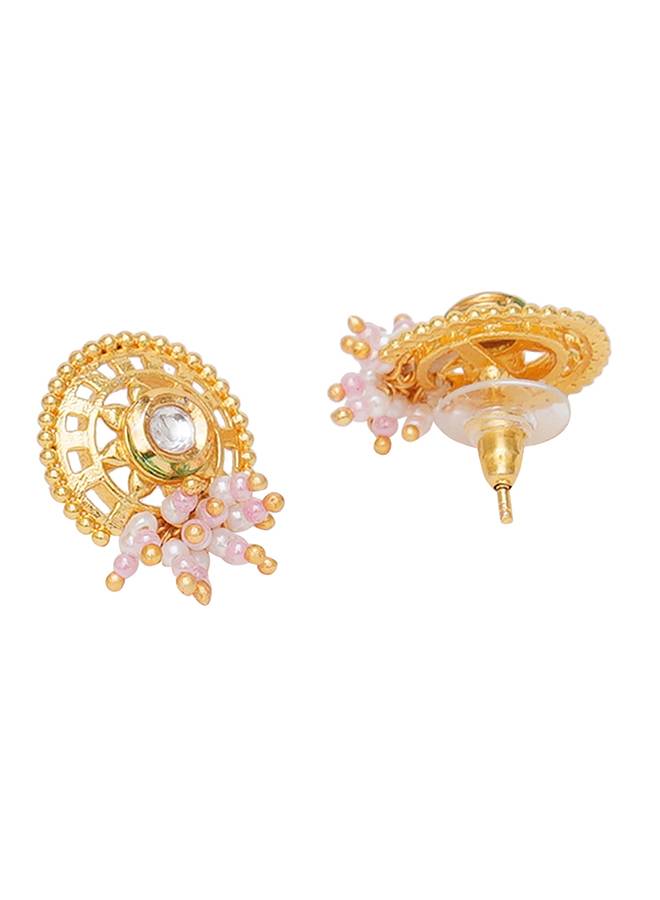 Festive Hues Long Gold Plated Jewellery Set In Pastel Pearl Chain : 8905124466508