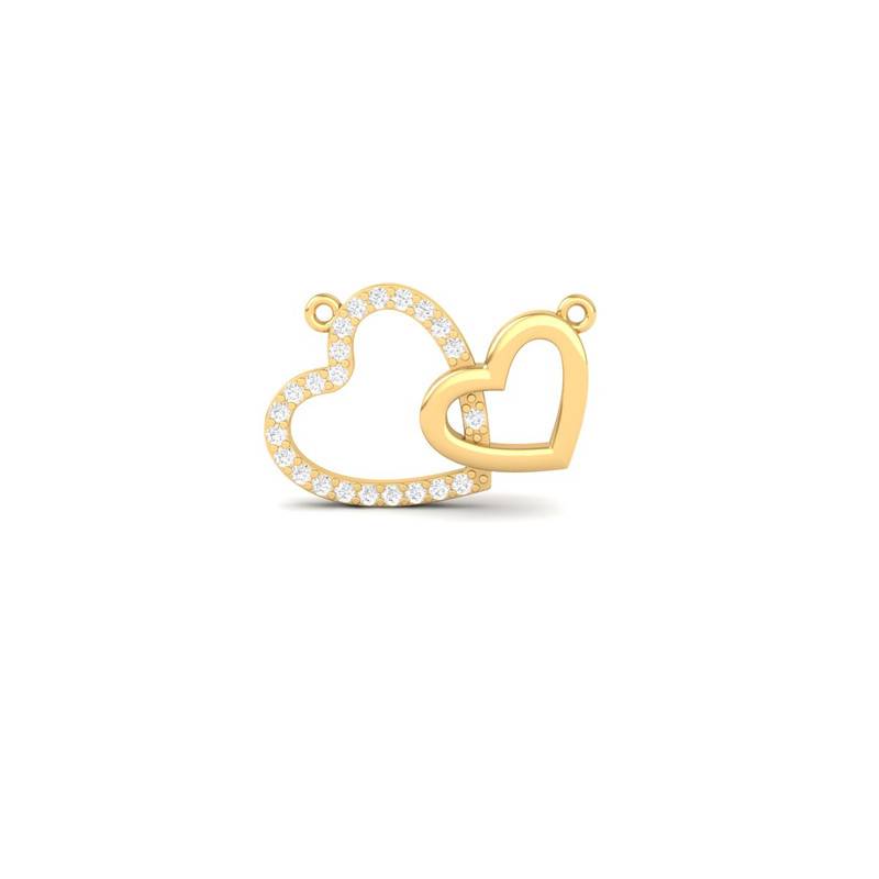 Interlocking Hearts Moissanite Necklace : TGDP-292-Y