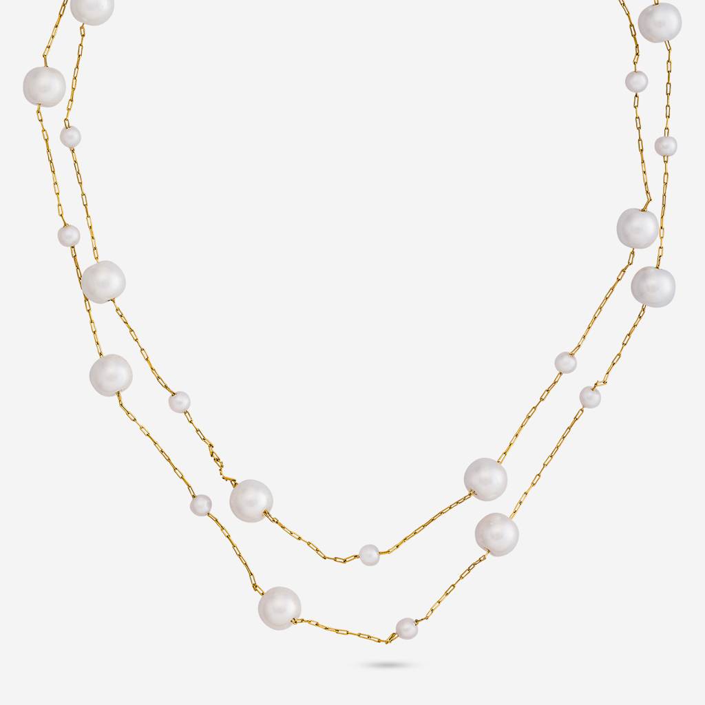 Kushal'S Fashion Jewellery White Gold-Plated Party Trendy Zircon Necklace -454686 : 454686
