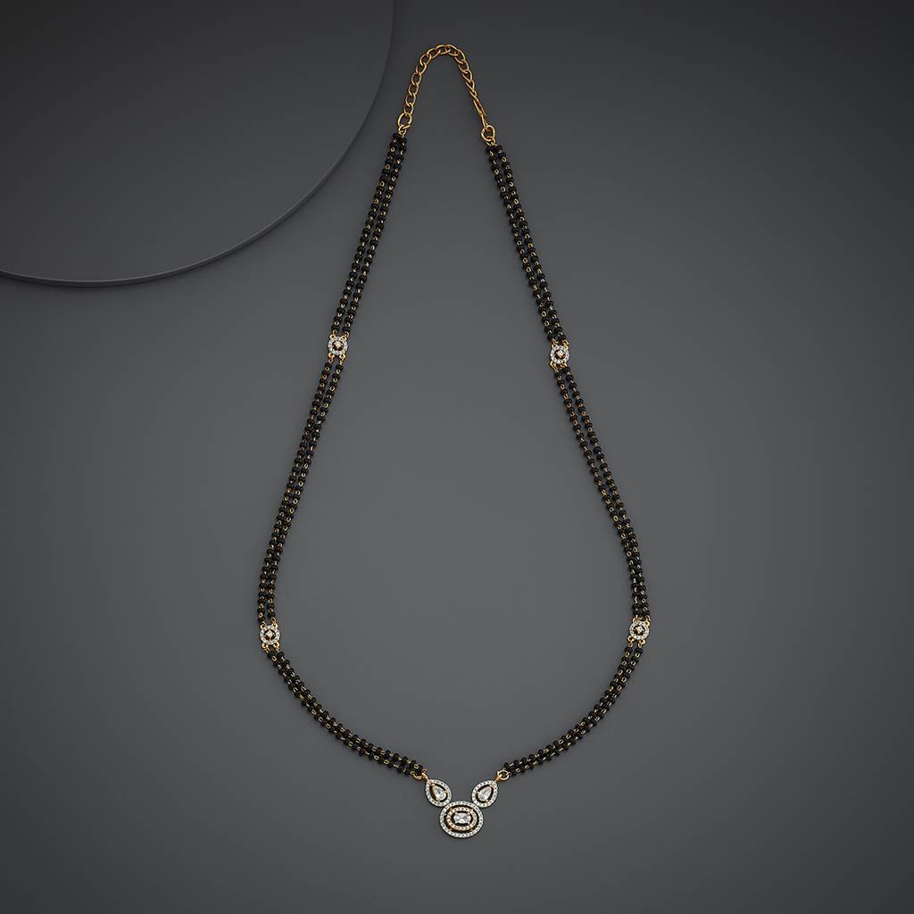 Kushal'S Fashion Jewellery White Rhodium-Plated Party Zircon Mangalsutra-181197 : 433285