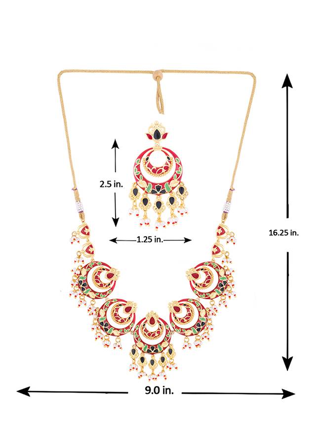 Tahira Traditional Chandbali Necklace Set : 8905124082036