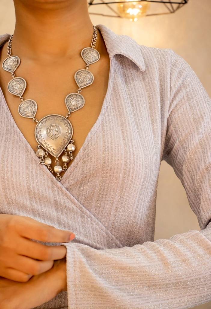 Tattva Intricate Vintage Inspired Statement Necklace : SN1140