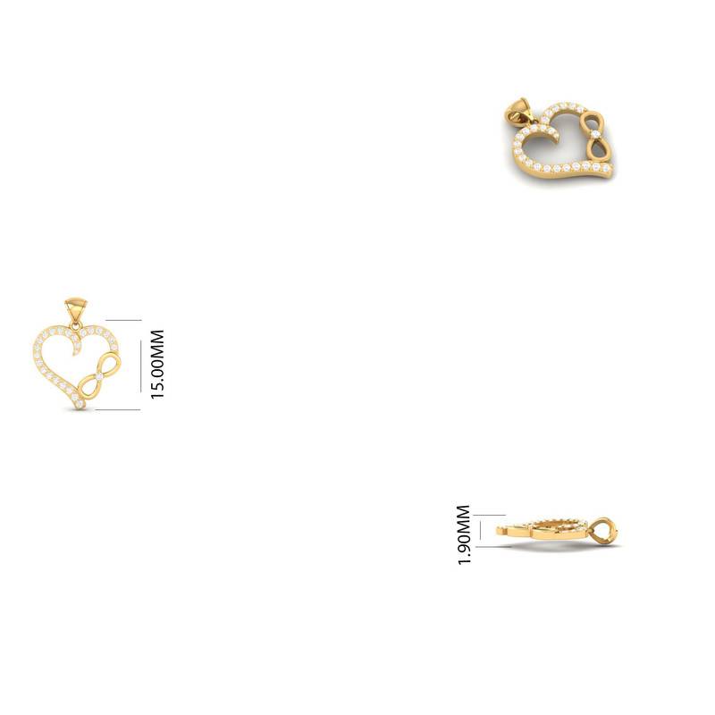 Open Heart Infinity Heart Moissanite Necklace : TGDP-295-Y