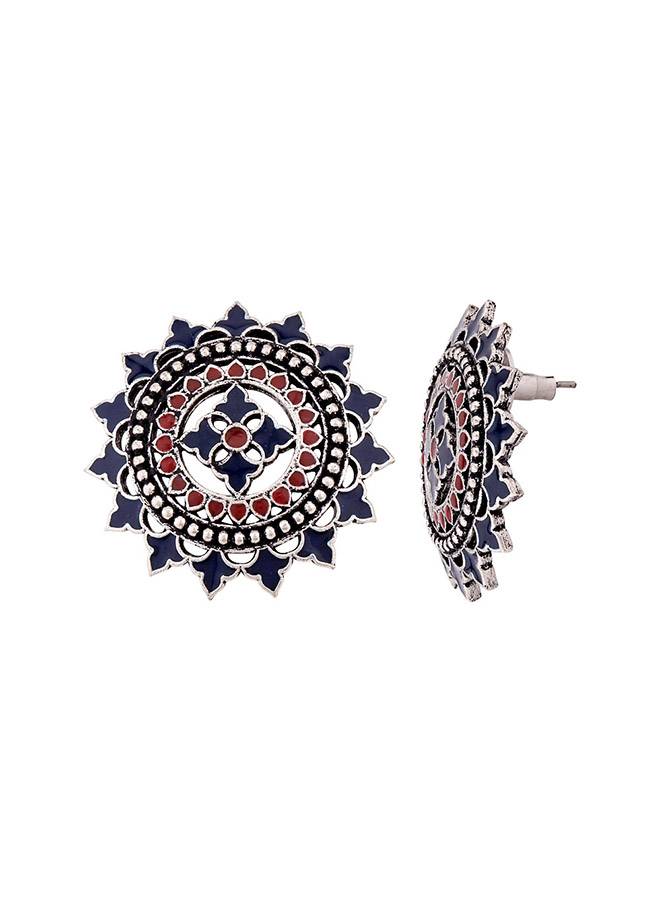 Mandala Enamel Embellished Earrings : 8907617912431