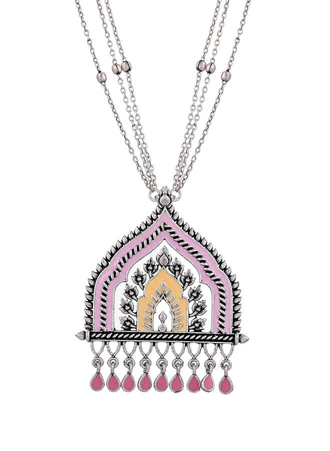 Antique Elegance Enamelled Temple Jewellery Set : 8905124458947