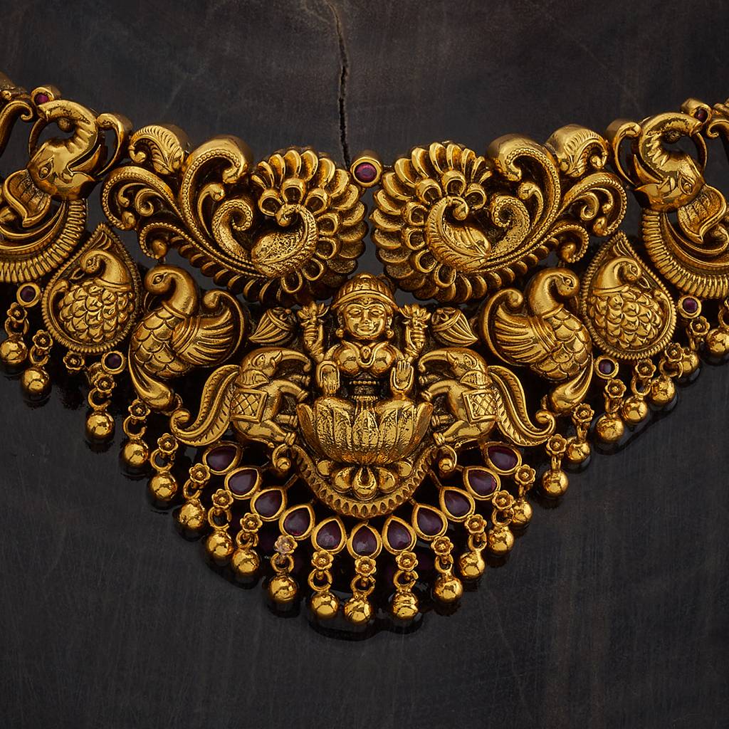 Kushal'S Fashion Jewellery Ruby Gold-Plated Ethnic Antique Jewellery Set-170405 : 410221
