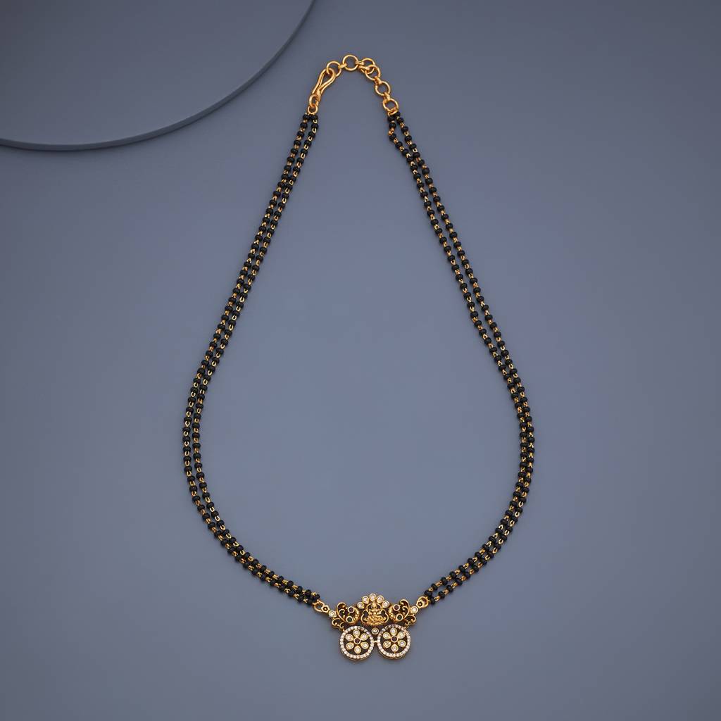 Kushal'S Fashion Jewellery Ruby-Green Gold-Plated Ethnic Antique Mangalsutra -431513 : 431513