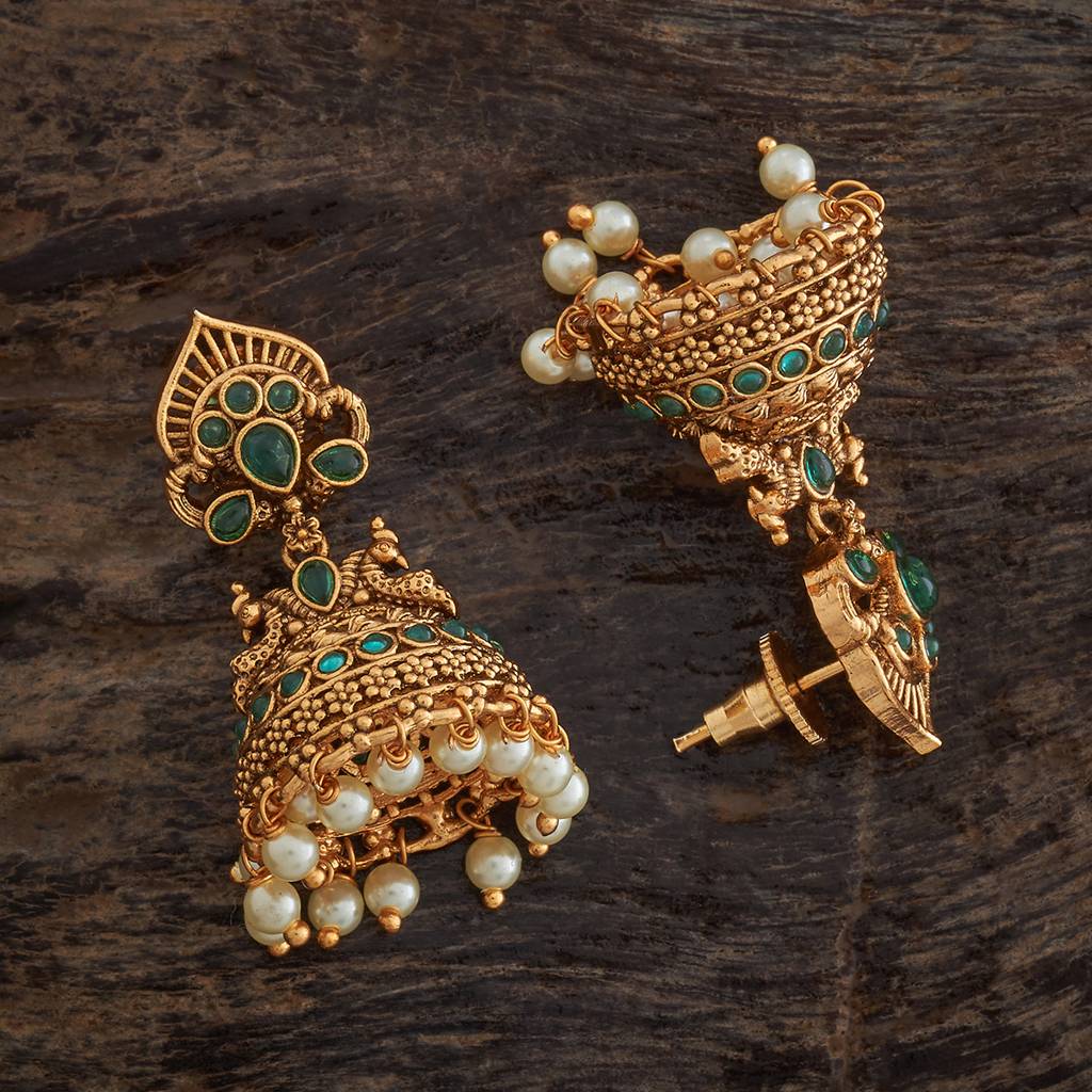 Kushal'S Fashion Jewellery Dome Shaped Jhumkas Earrings-181462 : 433586