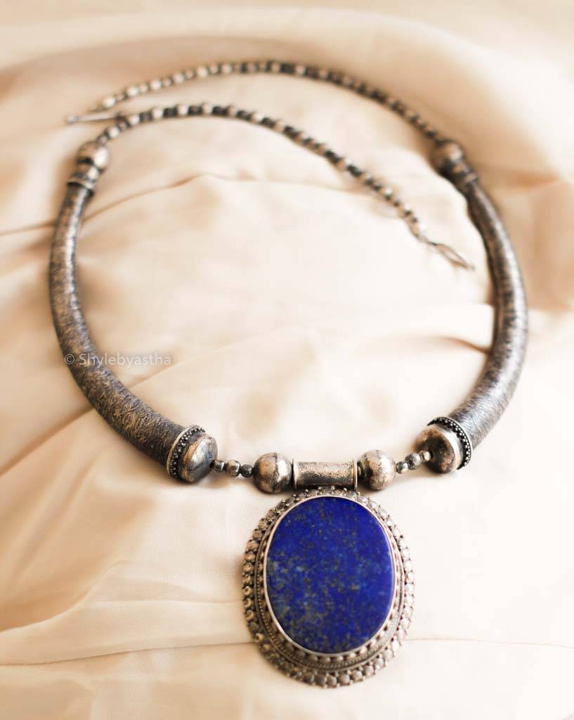 Tattva Lapiz Lazuli Vintage Inspired Necklace : SE912-1