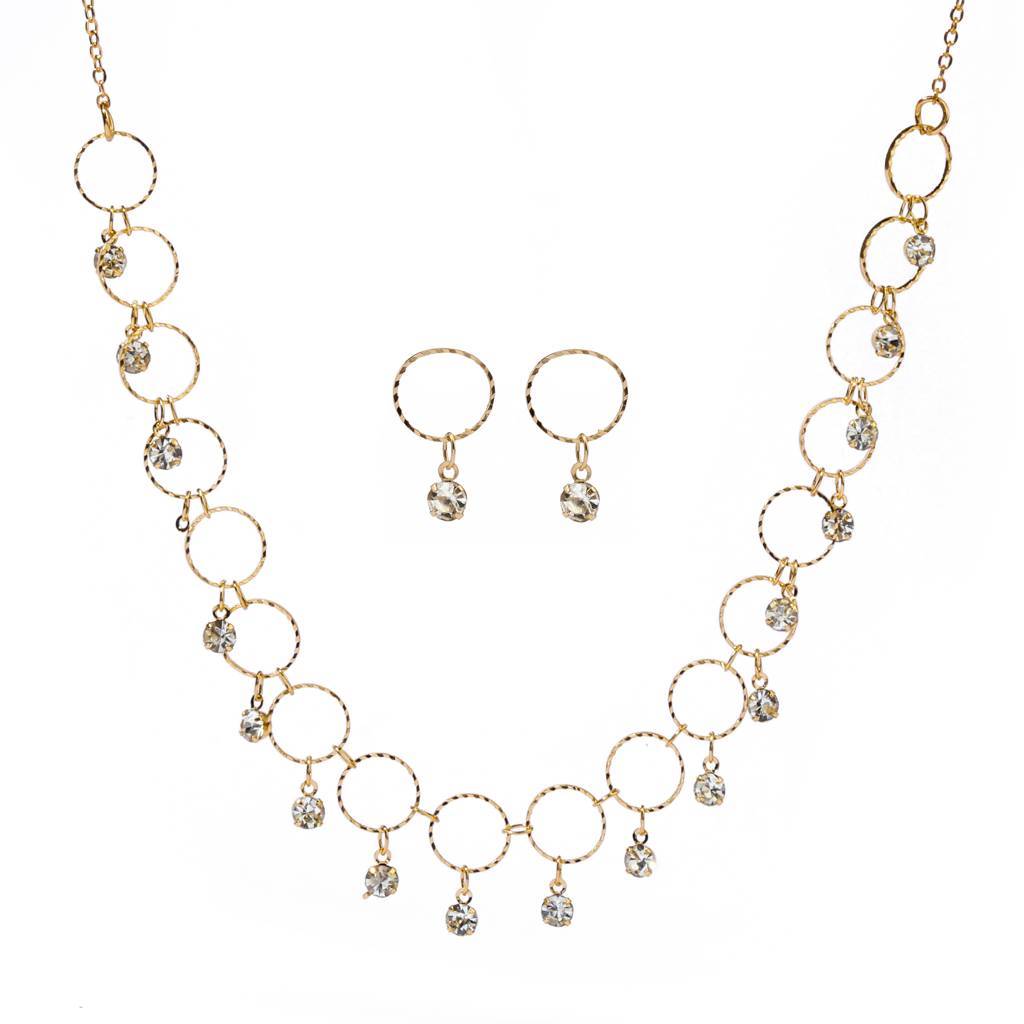 Tassel Treasures Necklace And Earrings Set : EN24243-G-WHT