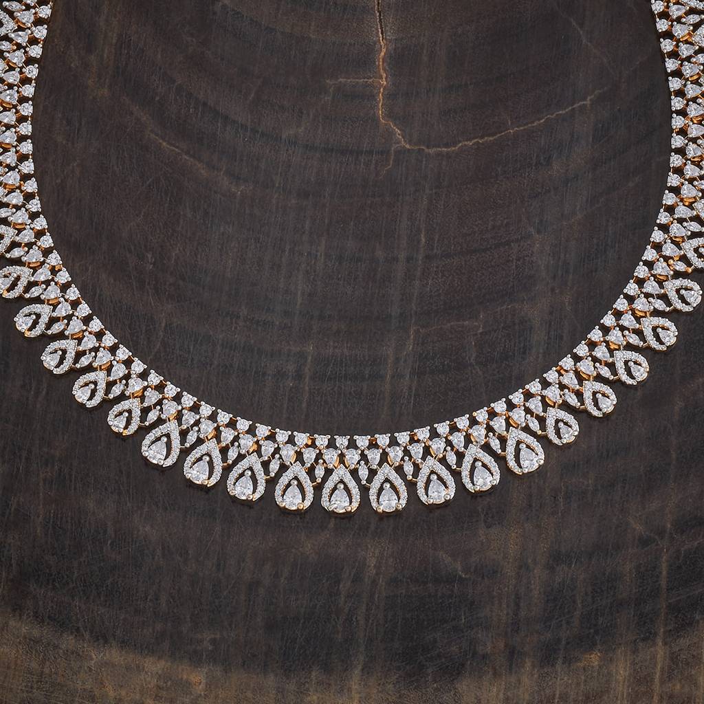 Kushal'S Fashion Jewellery White Rhodium Gold-Plated Party Zircon Long ...