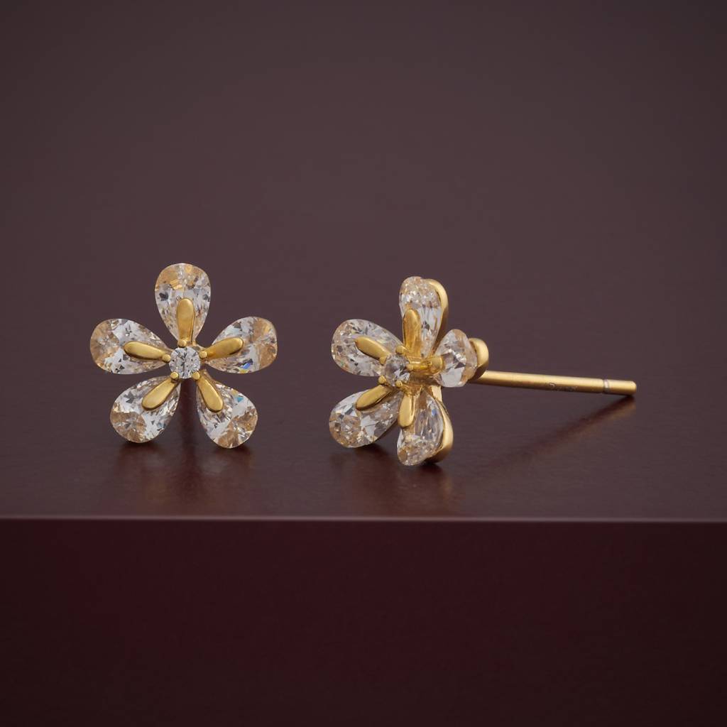 Kushal'S Fashion Jewellery Plated Zircon 92.5 Sterling Silver Studs-183143 : 437298