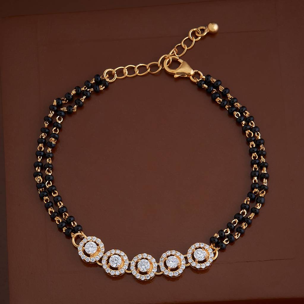 Kushal'S Fashion Jewellery White Gold-Plated Ethnic 92.5 Sterling Silver Link Bracelet-156742 : 388860