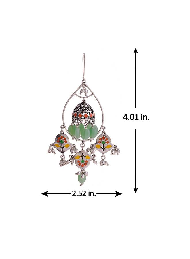 Bagh E Fiza Gul Khile Drop Earrings : 8907617929316