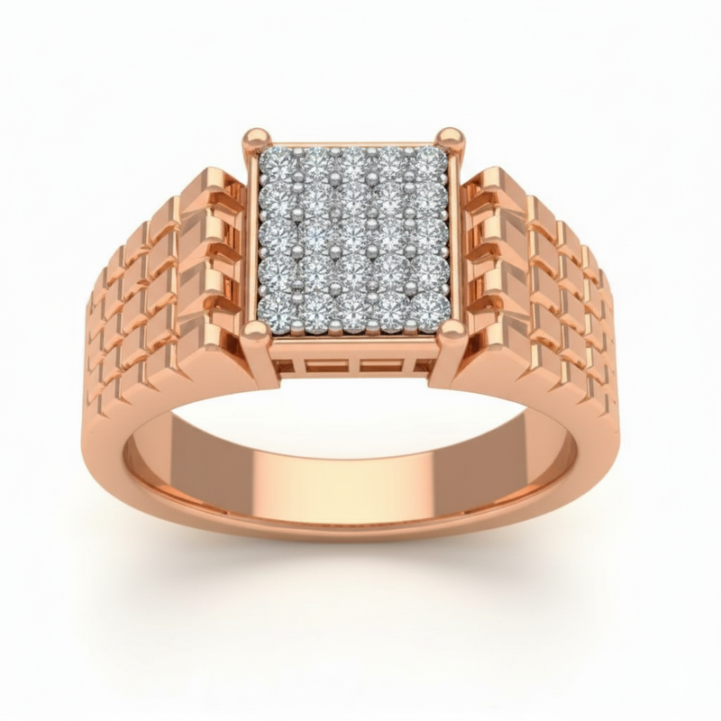 Executive Men'S Moissanite Cluster Ring : TGDMR-11-R-23