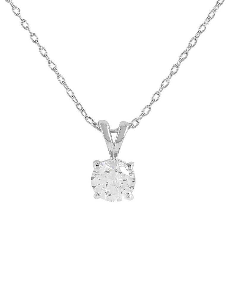 925 Sterling Silver Cz Embedded Pendant With Chain : 8905124441543