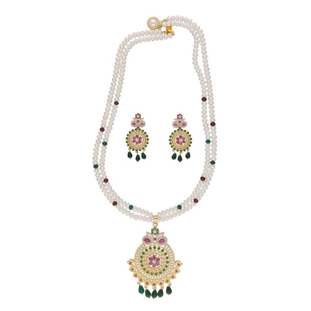 Kashika 2 Lines Round Pearl Necklaces : JPFEB-22-215