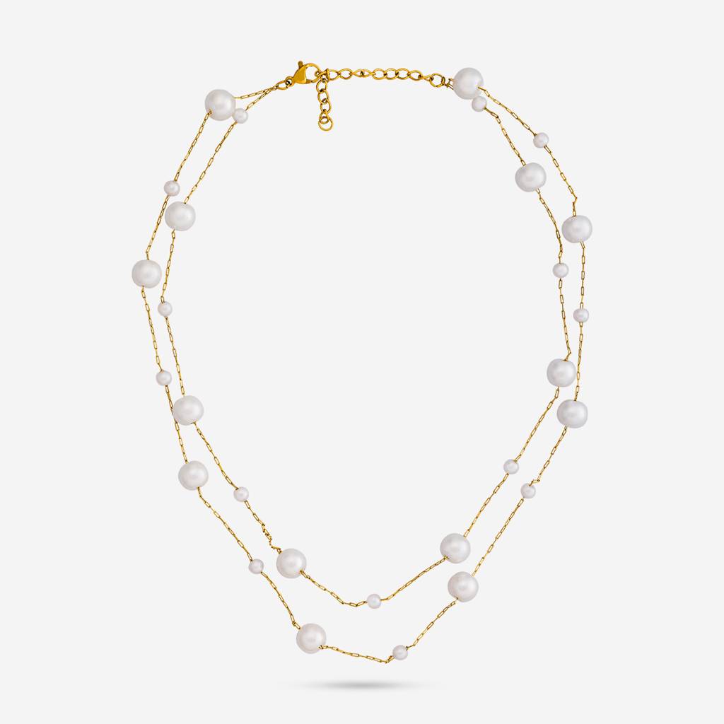 Kushal'S Fashion Jewellery White Gold-Plated Party Trendy Zircon Necklace -454686 : 454686