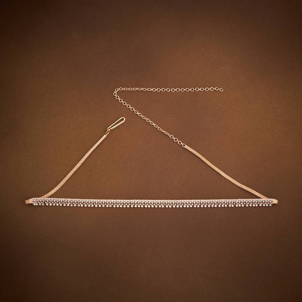 Kushal'S Fashion Jewellery White Gold-Plated Party Zircon Waist Belt-182404 : 435674