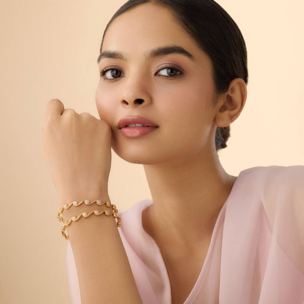 Kushal'S Fashion Jewellery Plated Party Zircon Bangle -170720 : 411300