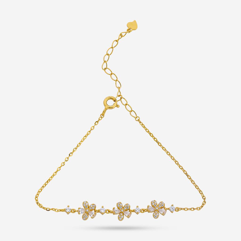 Gold-Plated Party Zircon 92.5 Sterling Silver Bracelet -458074 : 458074