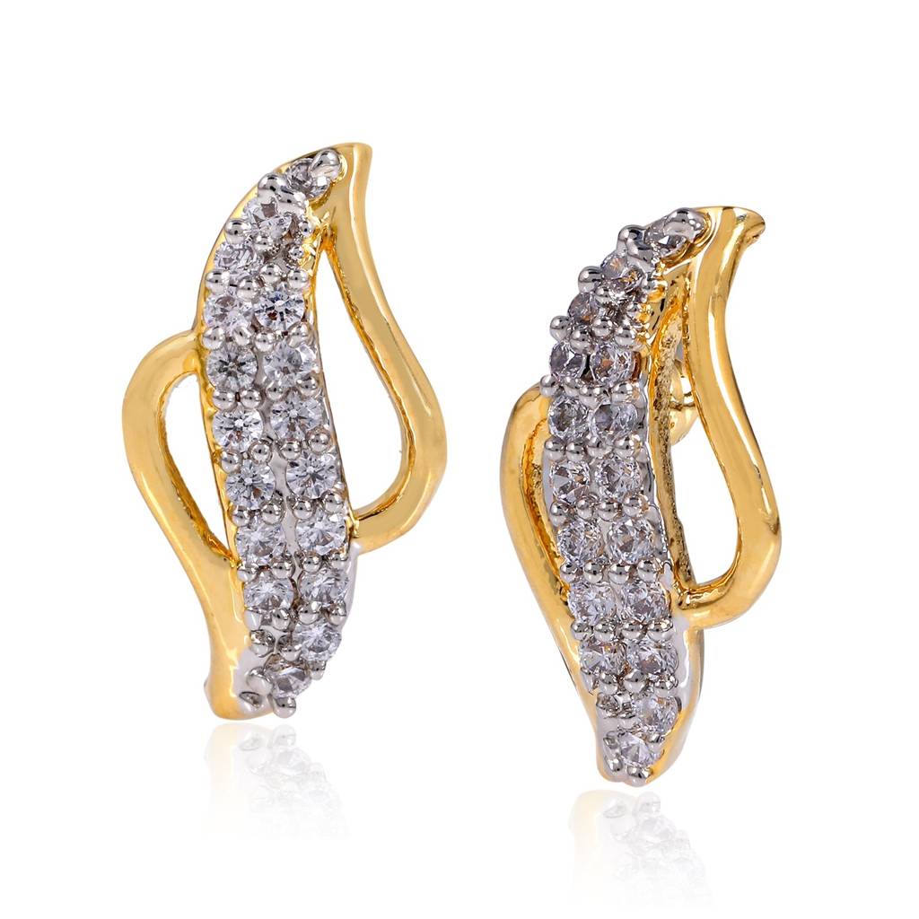 Gold Plated Cz Star Stud Earring For Women