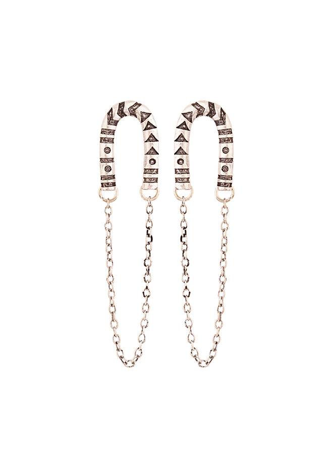 Aztec Bar Horseshoe Drop Earrings : 8905124032215