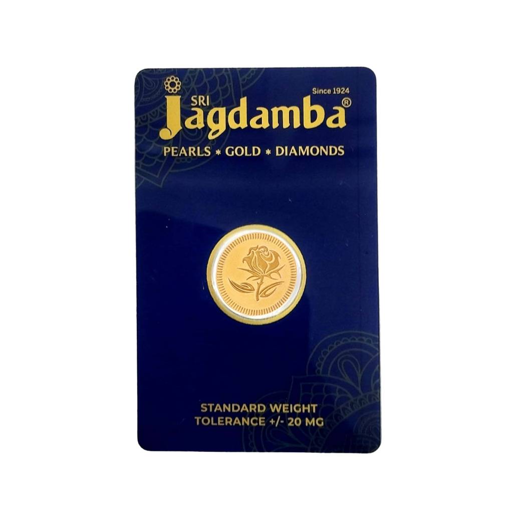 Sri Jagdamba Pearls 2 Gram 24Kt (999) Flower Gold Coin : JPAUG-17-070-24-2