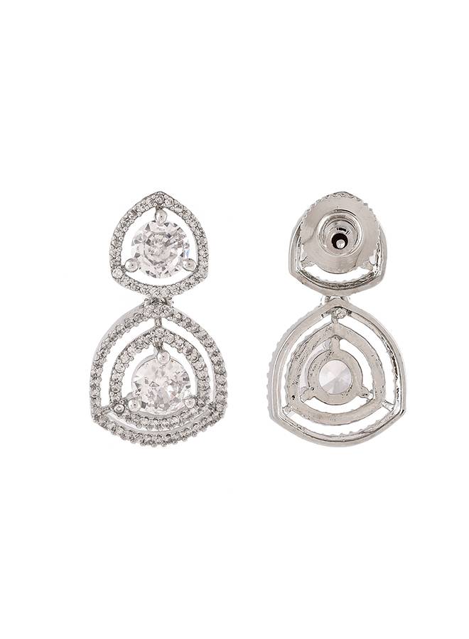 Sparkling Elegance Round Cut Cz Dangler Earrings : 8905124507850