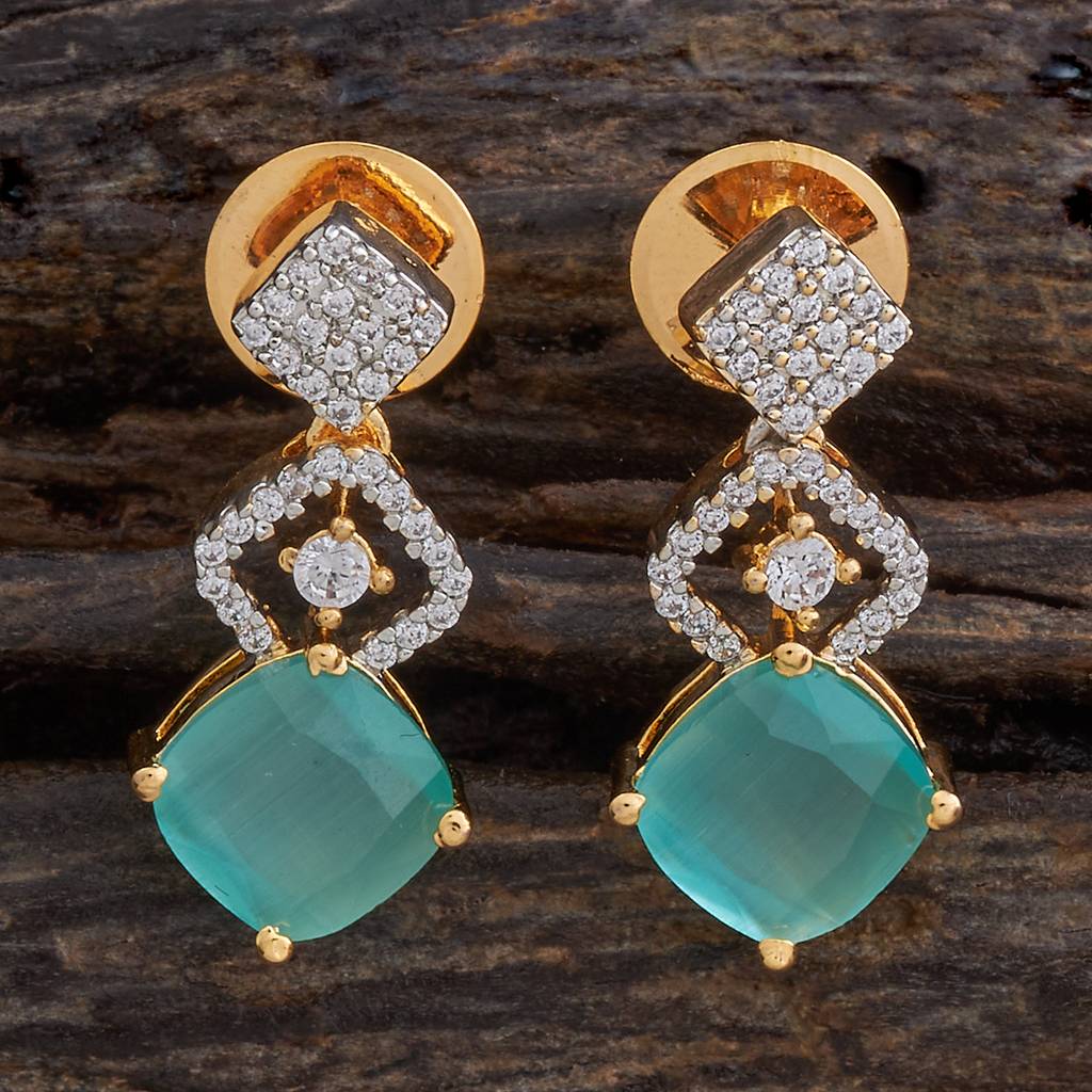 Kushal'S Fashion Jewellery Rhodium-Plated Party Zircon Drop Earrings-177299 : 425031