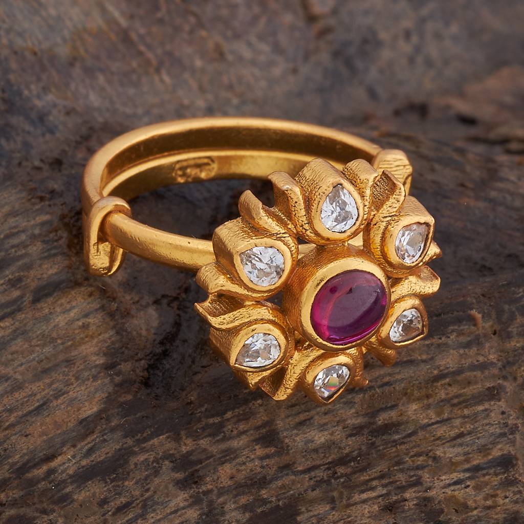 Kushal'S Fashion Jewellery Gold Plated Artificial Stones Studded Ring-178158 : 426738