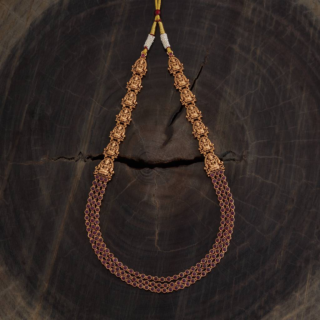 Kushal'S Fashion Jewellery Ruby Gold-Plated Bridesmaid Antique Necklace : 411960