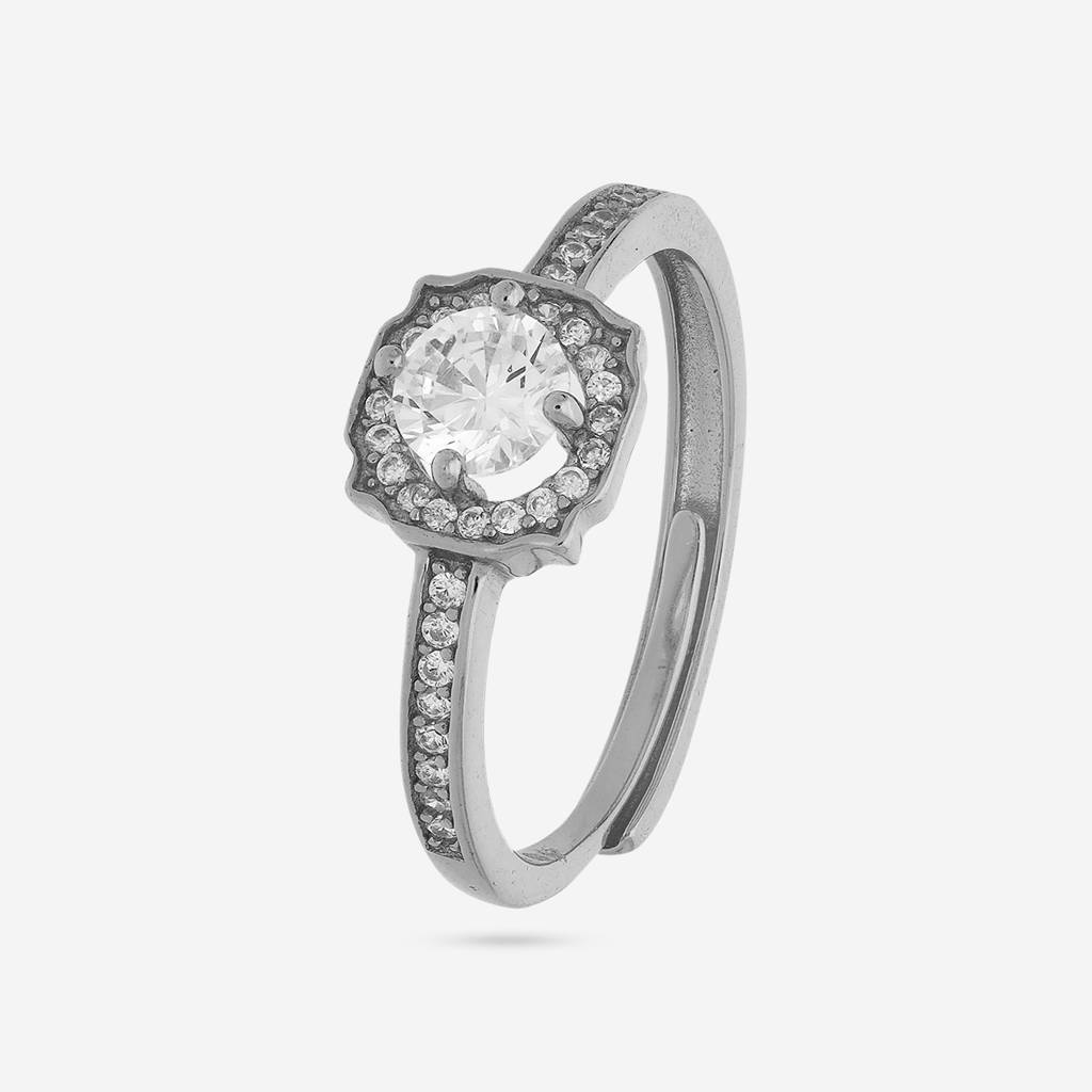 Rhodium-Plated Party 92.5 Sterling Silver Finger Ring -458215 : 458215