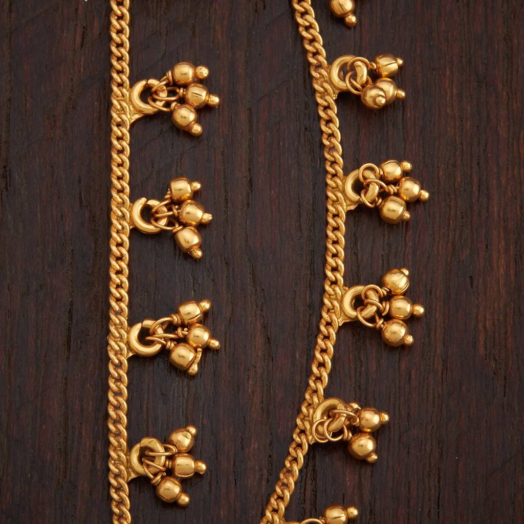 Kushal'S Fashion Jewellery Gold-Plated 92.5 Pure Temple Silver Hair Chain  -442991 : 442991