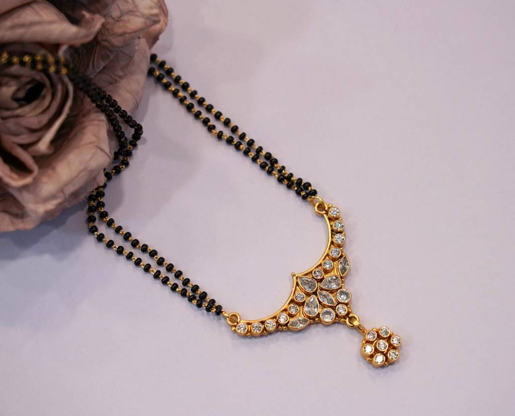 Adya Jadau Gold Plated Fine Mangalsutra : SN1070-1