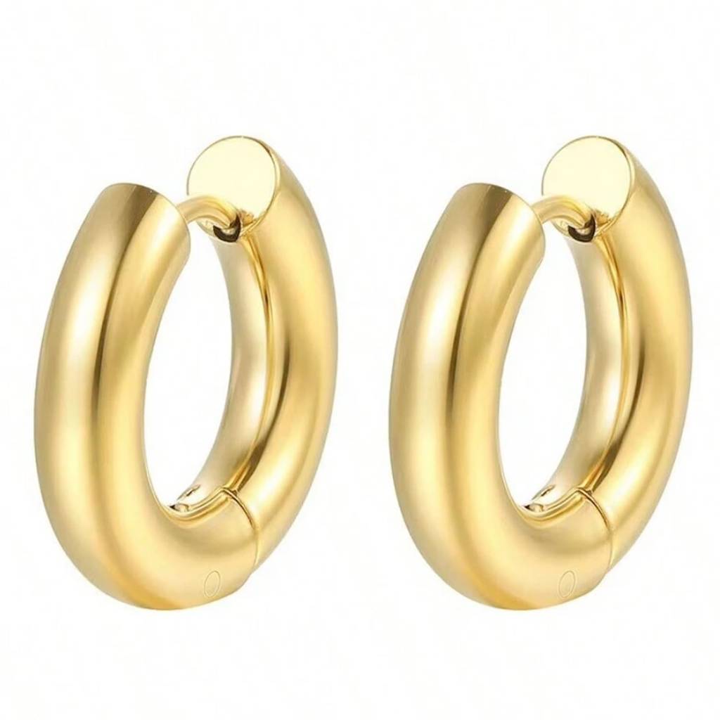 Gold Plated Small Hoop Huggie Bali Earrings Fancy Stylish Fashion Jewellery For Men & Boys : PX9ME42G