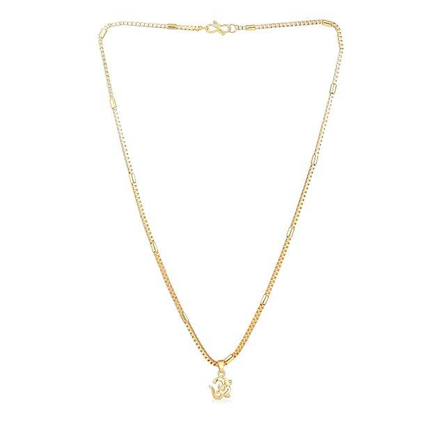 Gehena By Estele Fashion Jewelry Om Pendant Necklace For Men'S: Gold Plated Divine Om Symbol Pendant Neckl : OSAK028-IGPENDANT