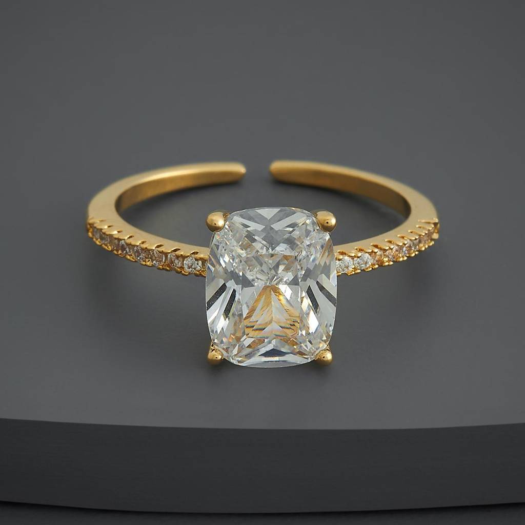 Kushal'S Fashion Jewellery White Gold-Plated Party Trendy Zircon Finger Ring-186811 : 445374