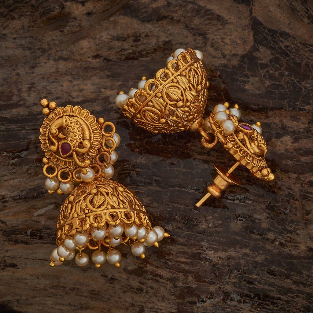 Kushal'S Fashion Jewellery Plated Ethnic Antique Earring Jhumkas-185531 : 442557