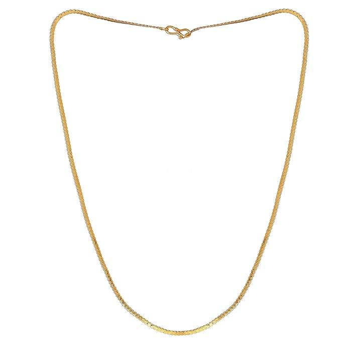 Fashion Jewelry Neck Chain For Men & Women: Gold Plated Elegant Simplicity Lightweight Necklace Chain|Ide : OSAK012-IGCHAIN