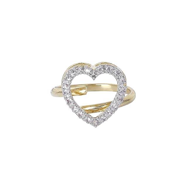 lry Combo Of Choker Necklace Set For Women: Gold & Rhodium Plated White American Diamond Trendy Heart : OSAKCOM008-2TNWENKERBRFN