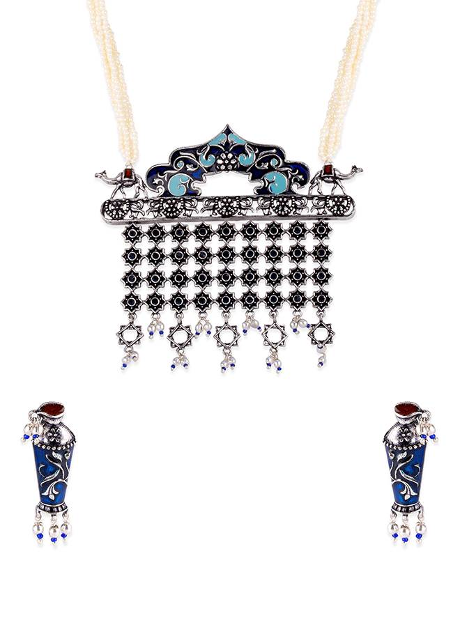 Arabian Nights Antique Round Brass Jewellery Set : 8905124423853